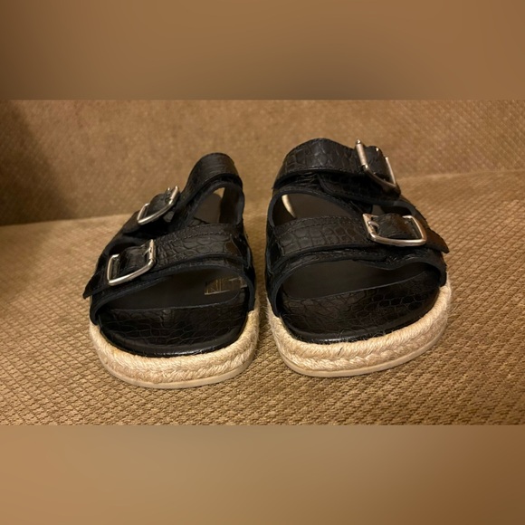 Pre-owned authentic Saint Laurent black double stray espadrilles - Picture 2 of 13